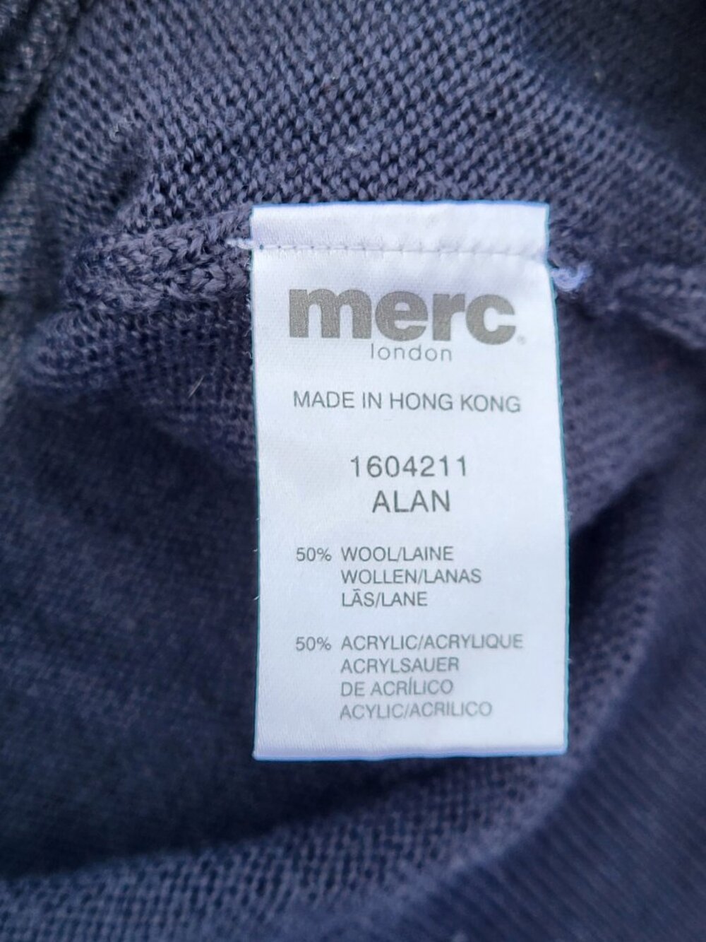 Merc London Sweater Men's Large Colorblock Preppy Retro Wool Blend - Picture 6 of 7
